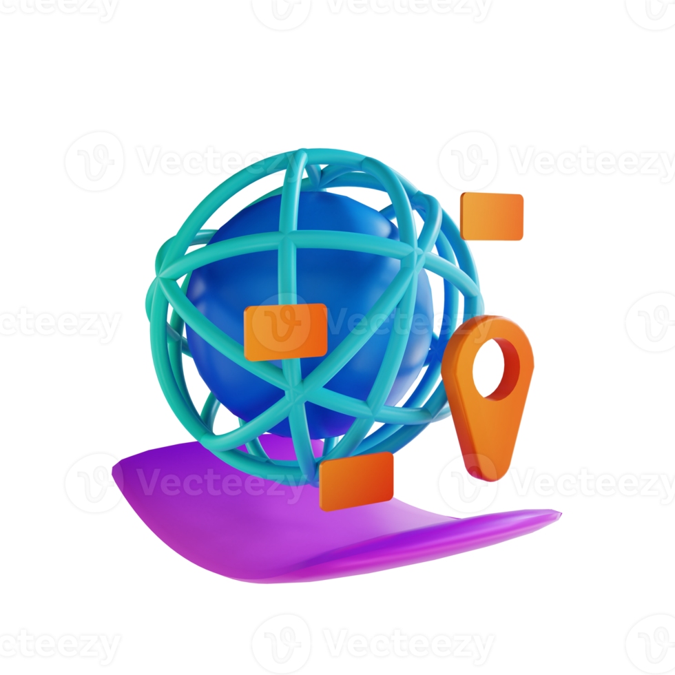 3d illustratie globaal seo en lokaal Directeur png