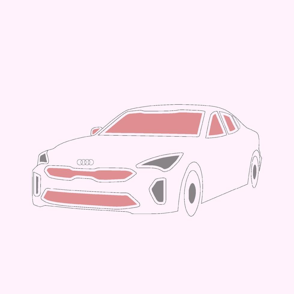 arte de línea de coche vector