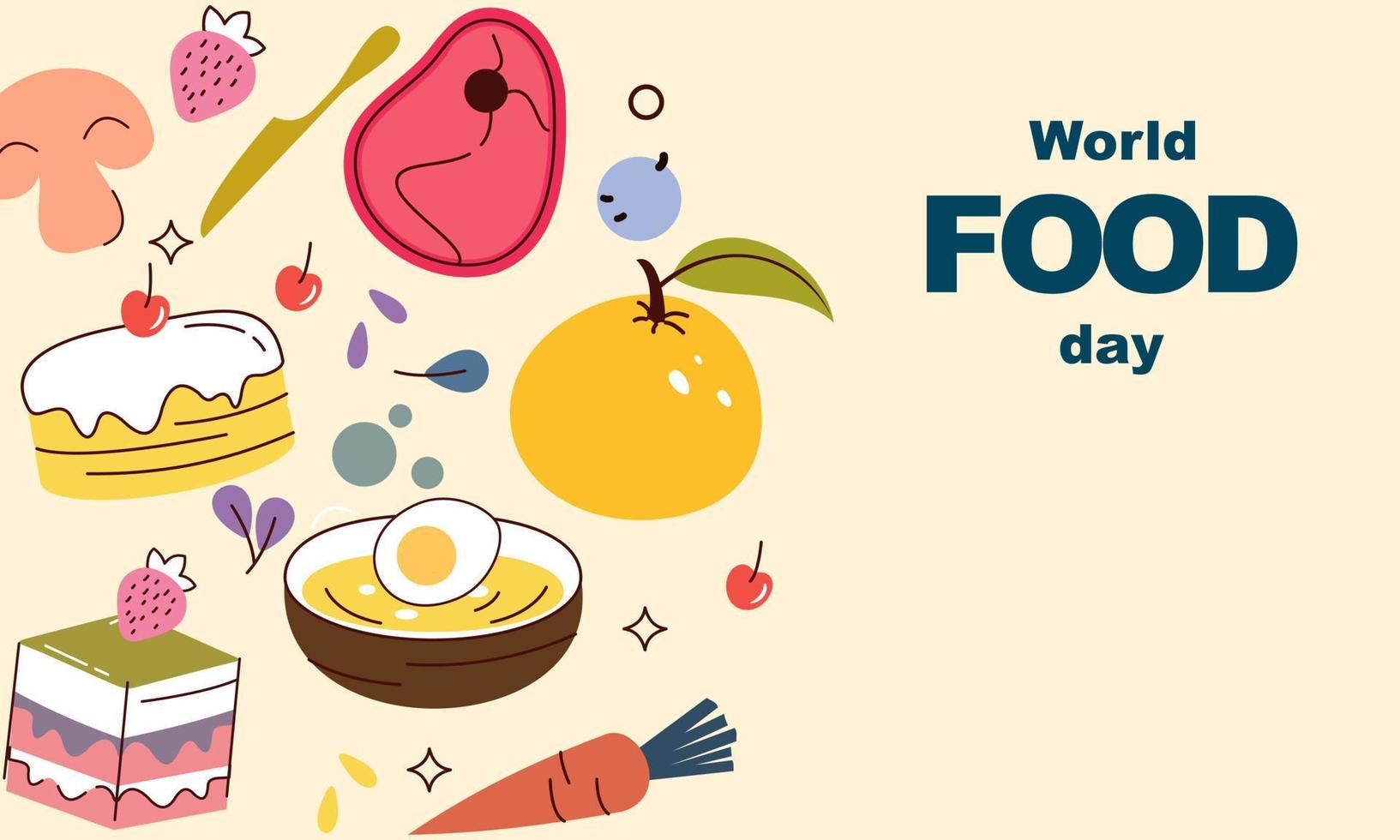 Hand drawn world food day illustration vector