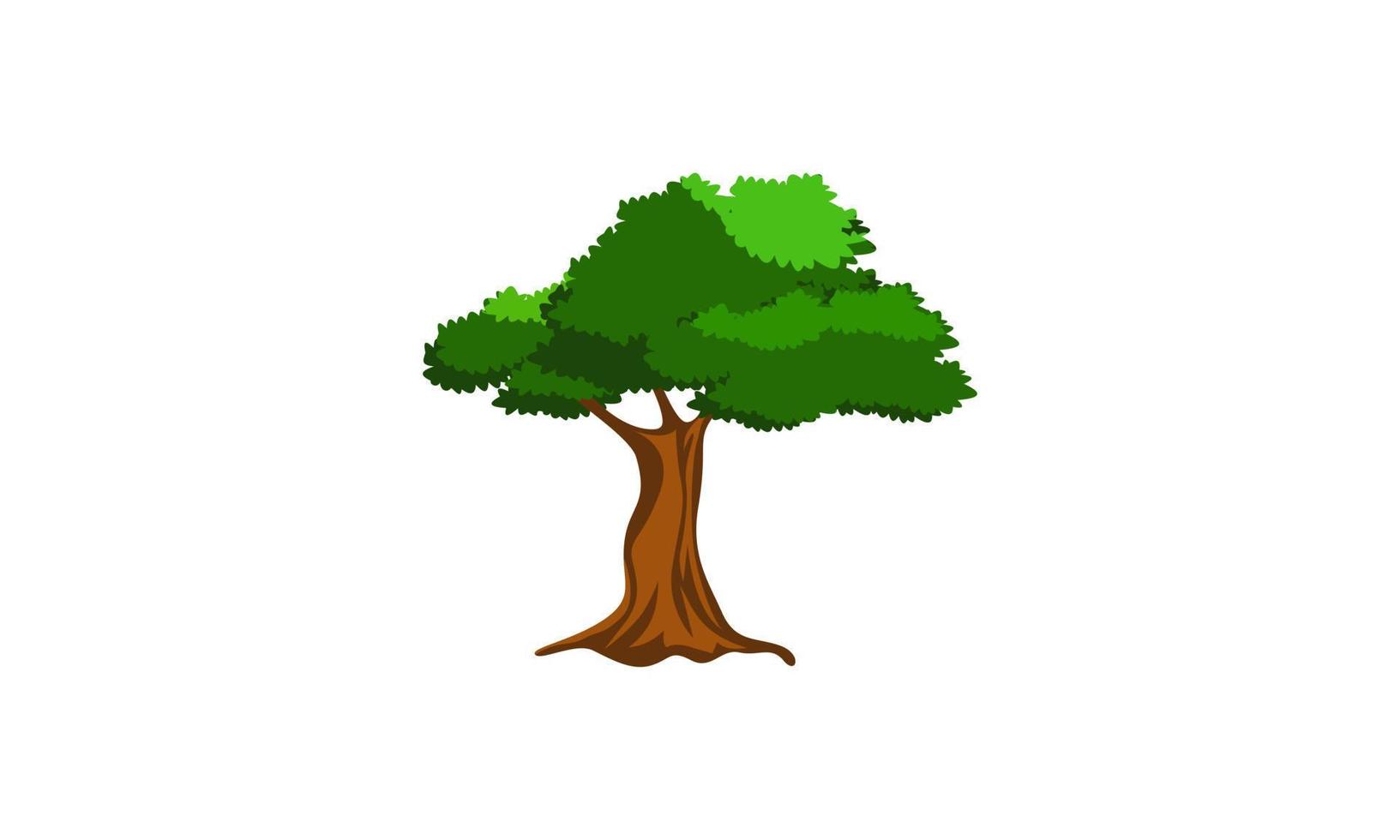 árbol verde caducifolio con raíces expuestas ilustración vectorial aislada vector