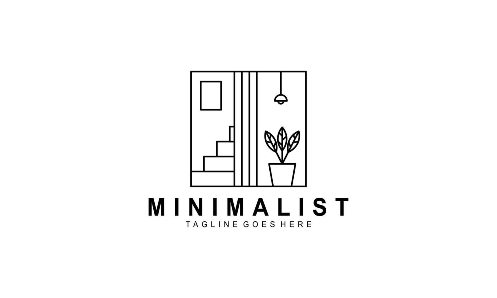 Minimalist furniture logo, line art furniture logo vector