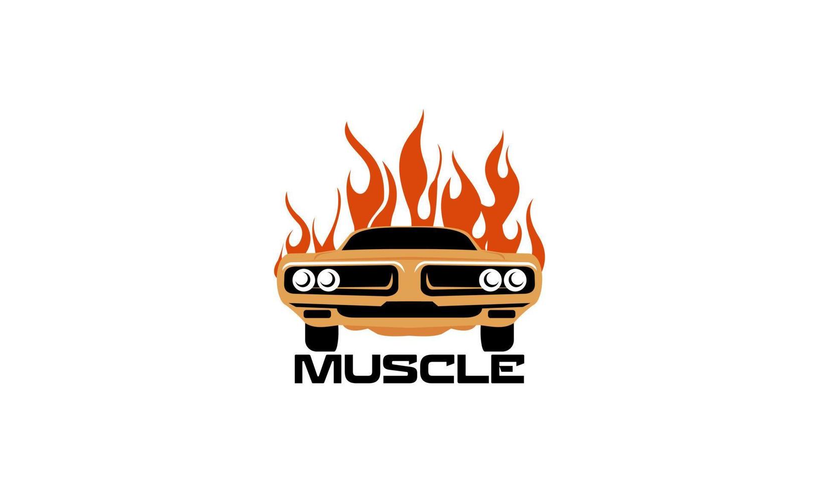 Muscle logo. Service car repair, car restoration and car club design elements. vector