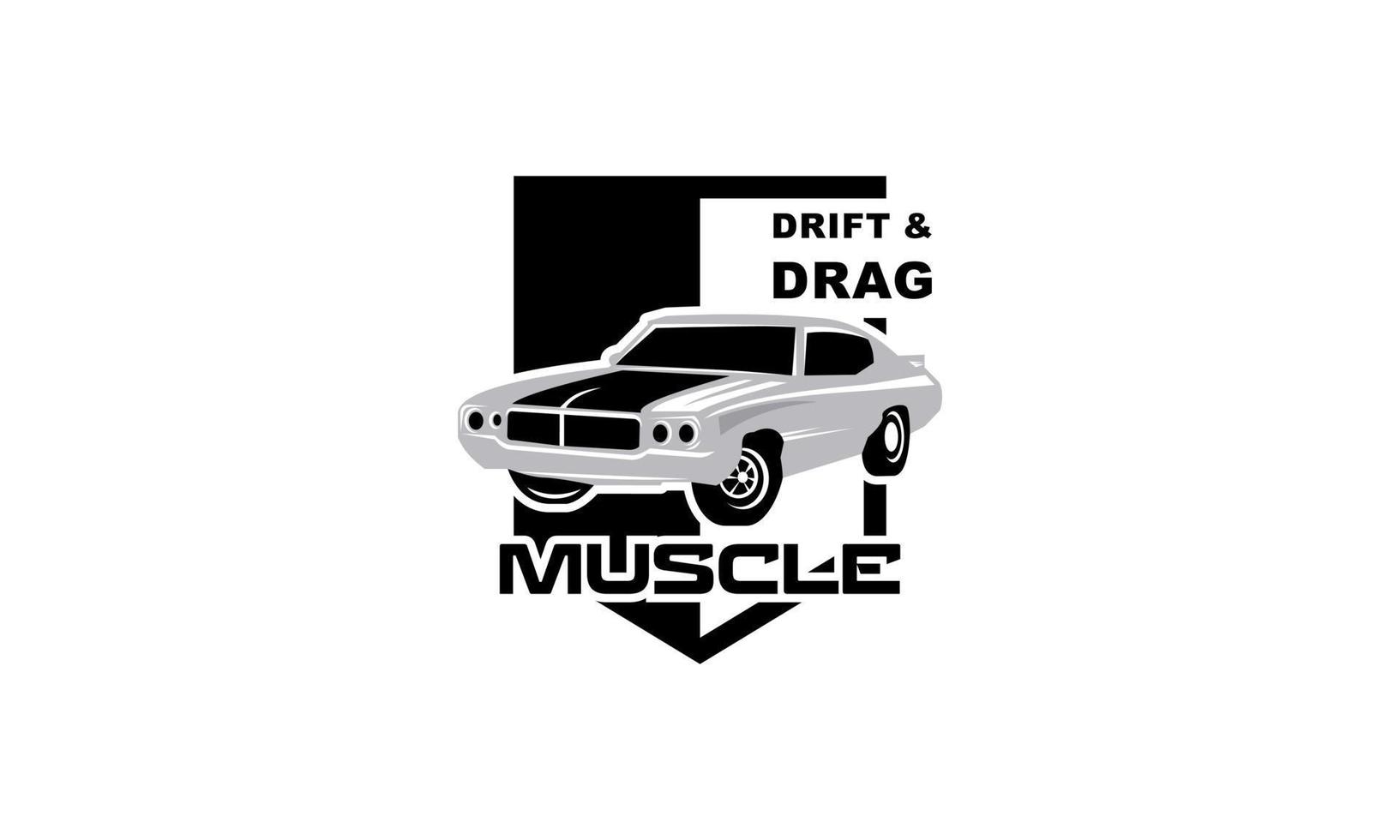 Muscle logo. Service car repair, car restoration and car club design elements. vector