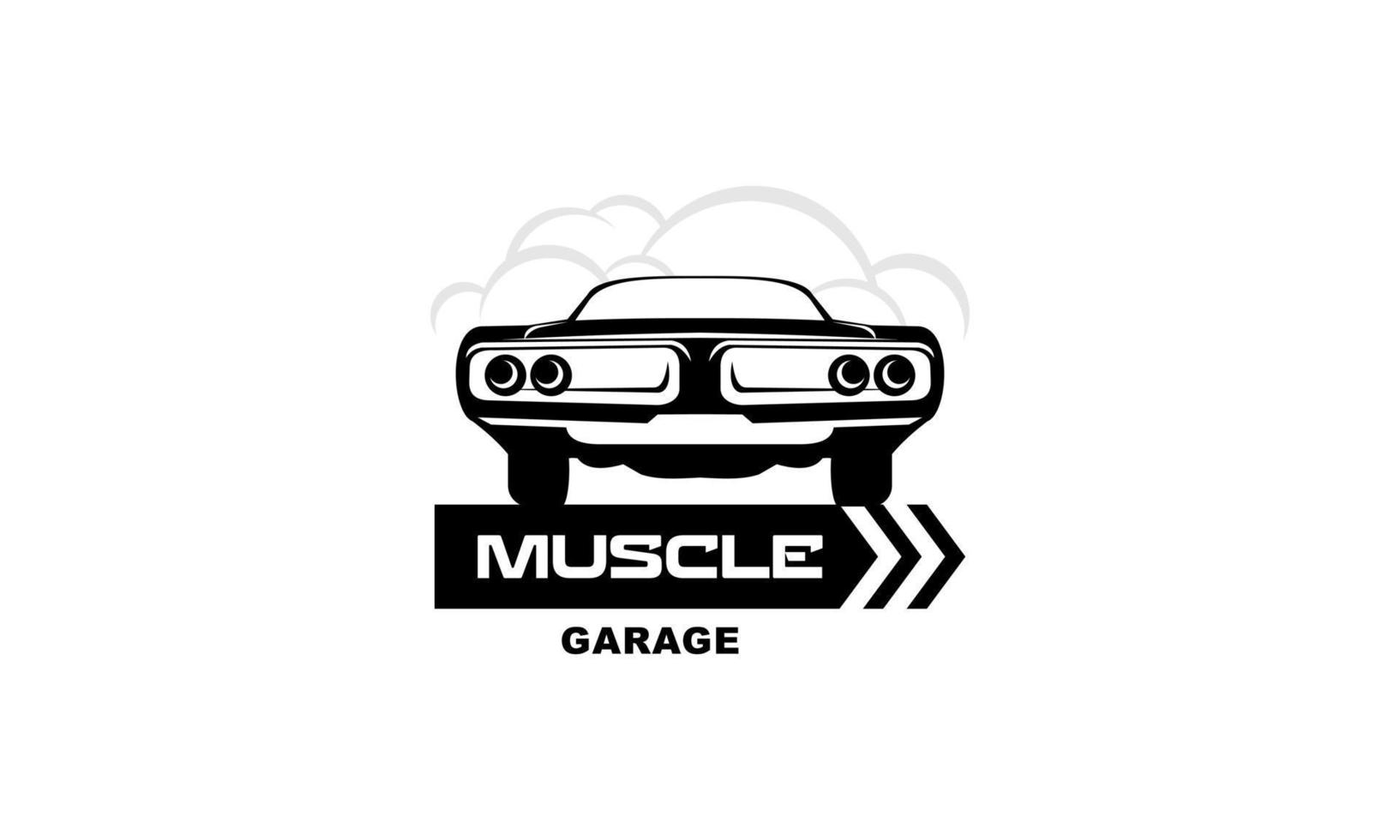 Muscle logo. Service car repair, car restoration and car club design elements. vector