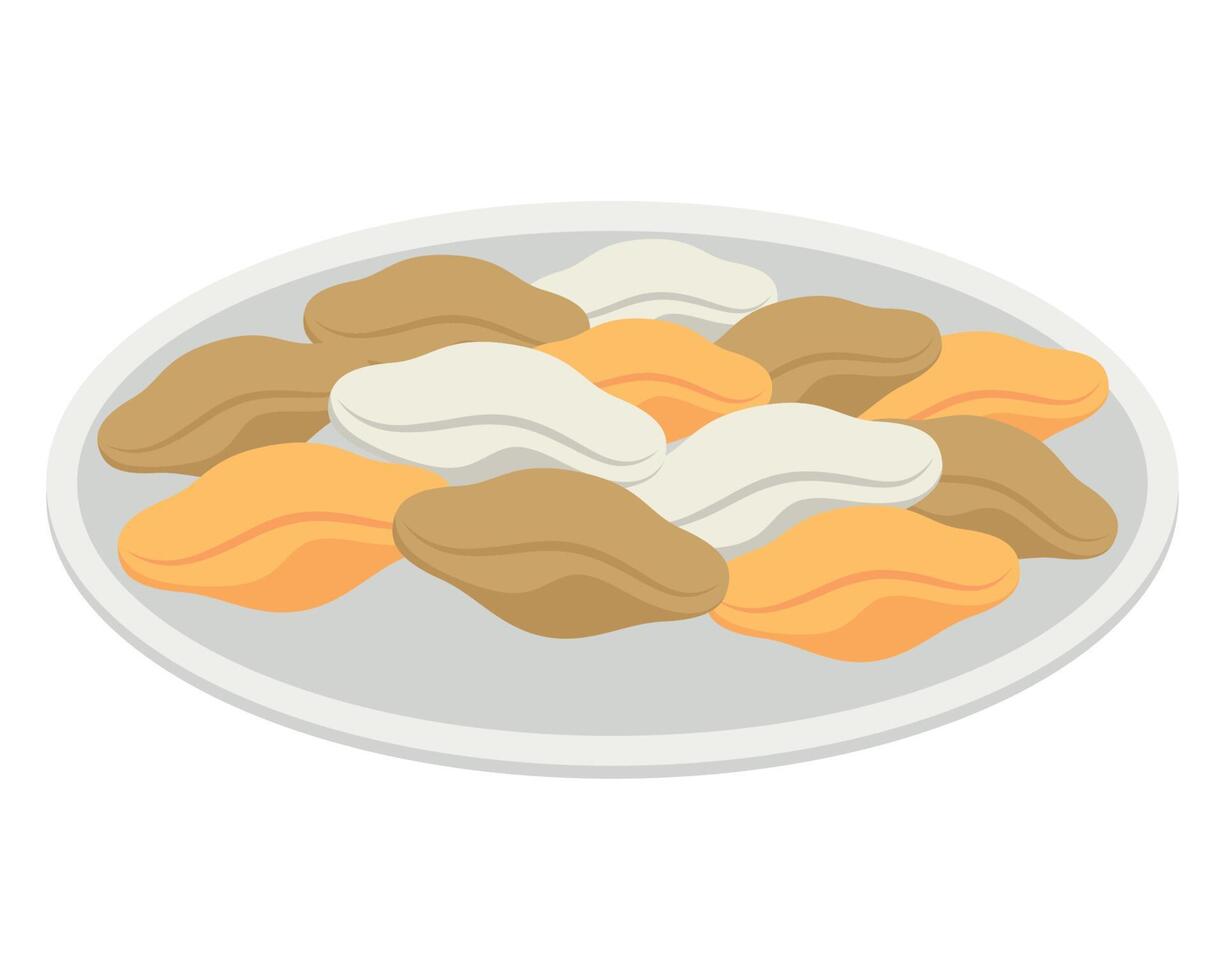dish with chuseok songpyeon vector