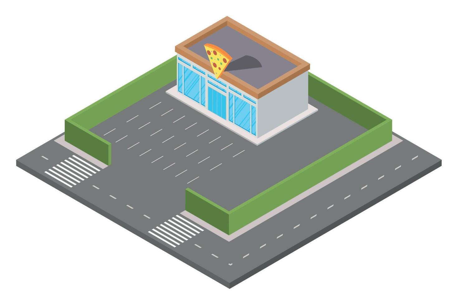 pizza restaurant and parking vector