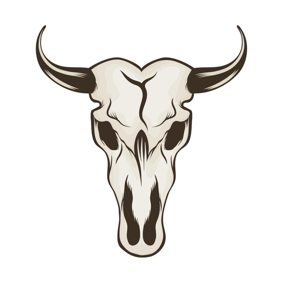 bull skull head vector