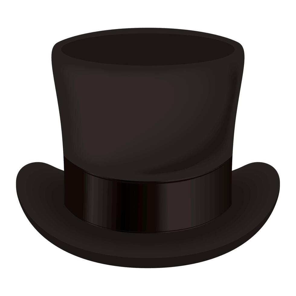 accesorio de sombrero de copa elegante negro vector