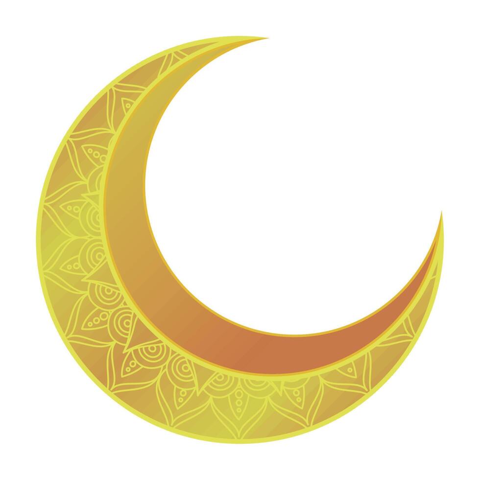 golden crescent moon vector