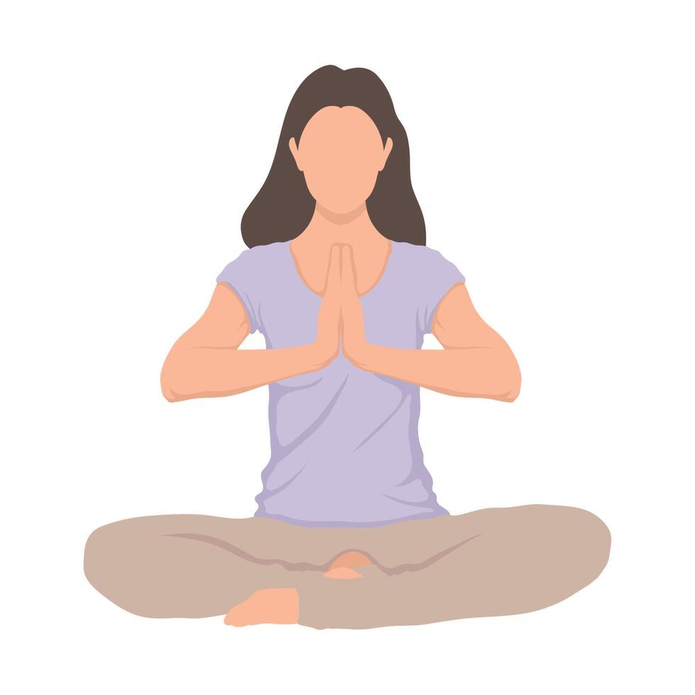 woman in lotus position vector