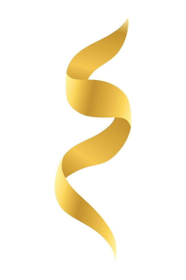 golden spiral ribbon vector