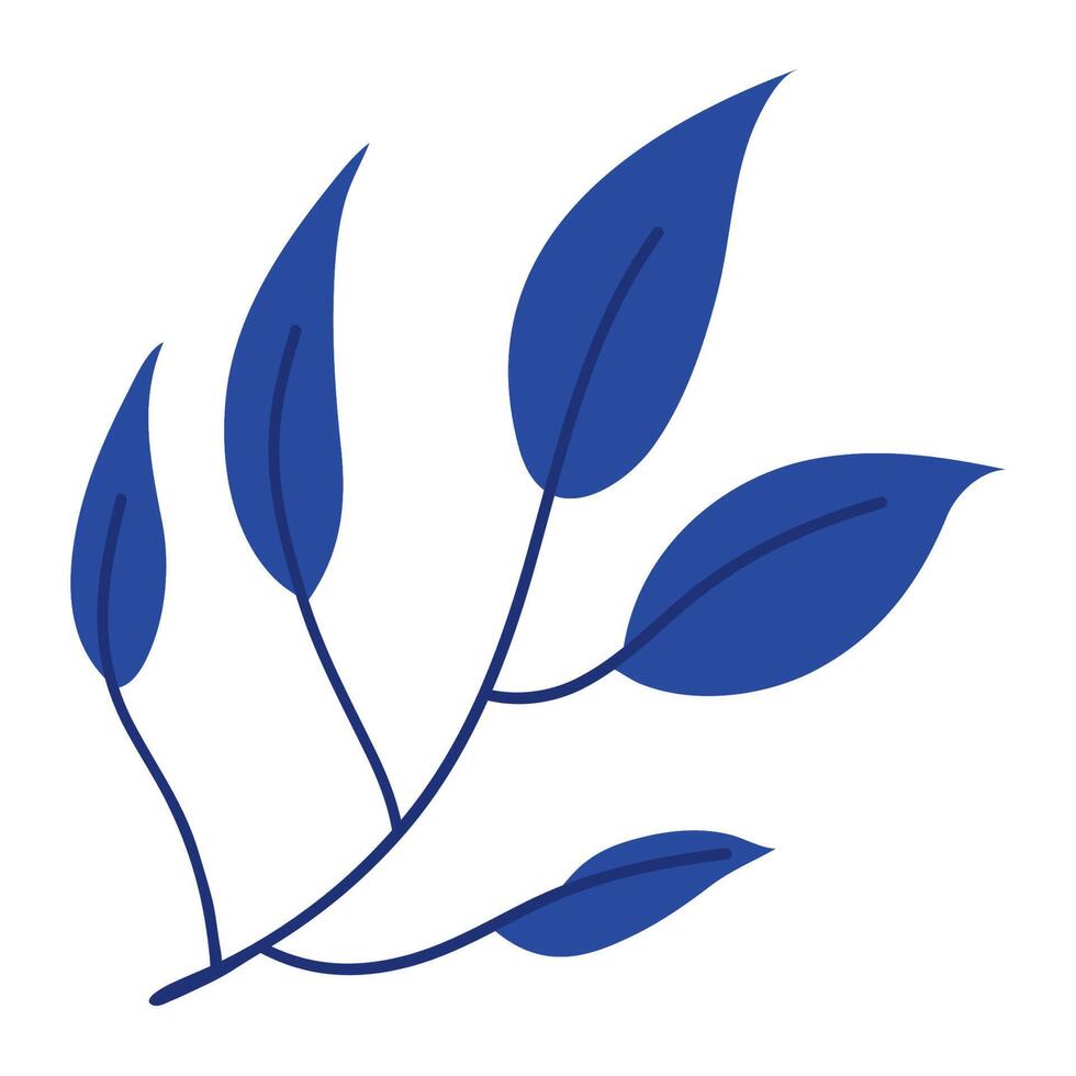 branch with blue leafs vector