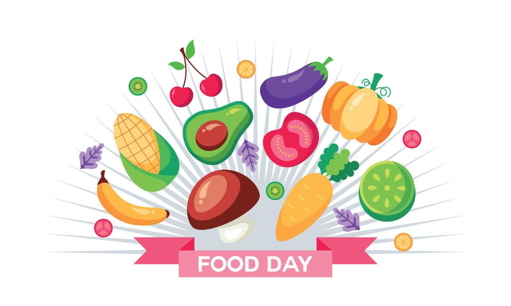 dibujado a mano vector de ilustración del día mundial de la alimentación