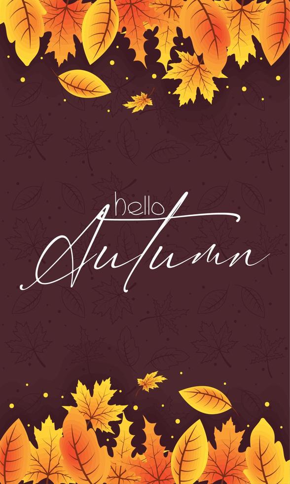 hello autumn lettering vector
