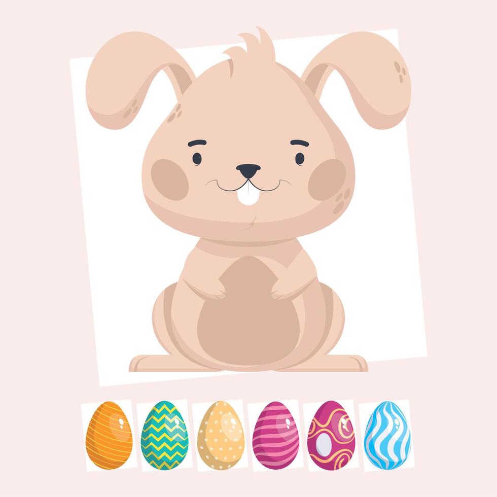 seven easter season icons vector