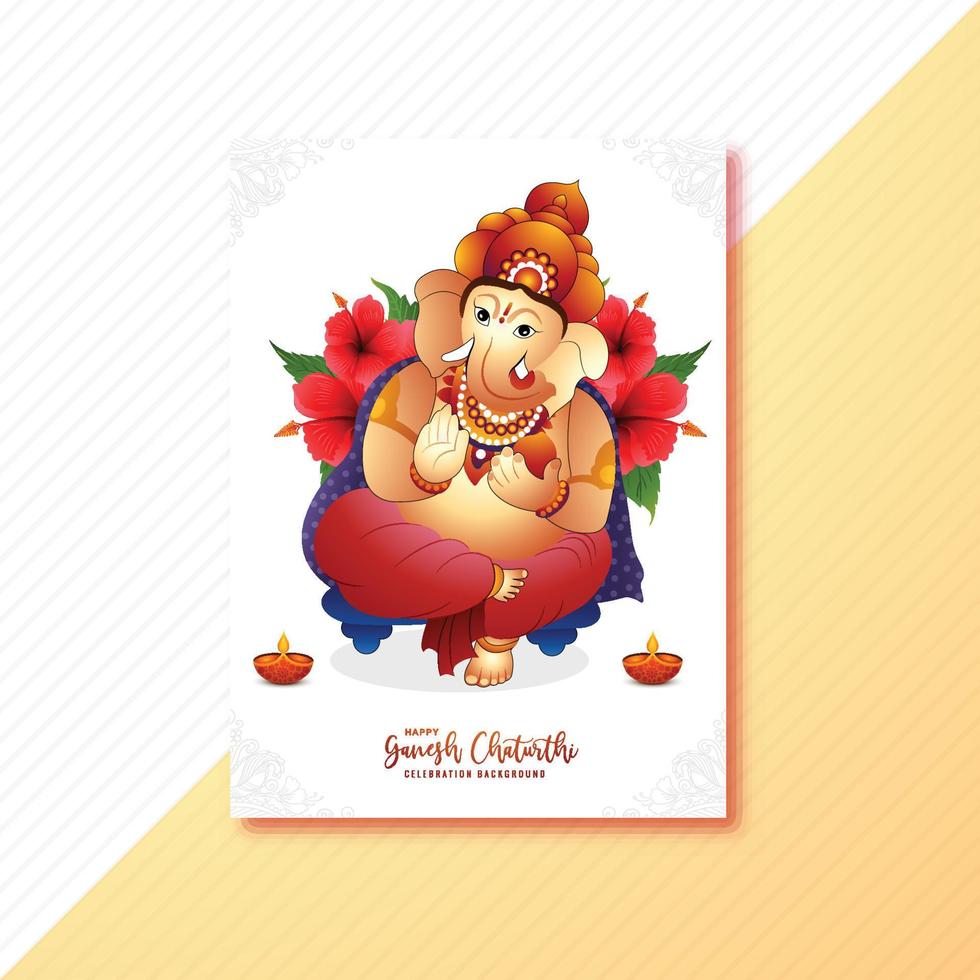 Traditional happy ganesh chaturthi festival celebration brochure background vector