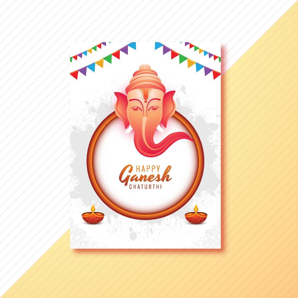 Beautiful happy ganesh chaturthi creative card brochure background vector