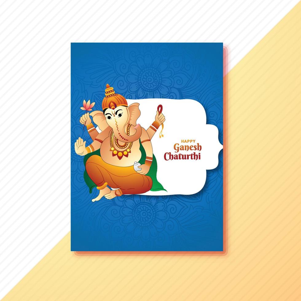 Beautiful happy ganesh chaturthi creative card brochure background vector