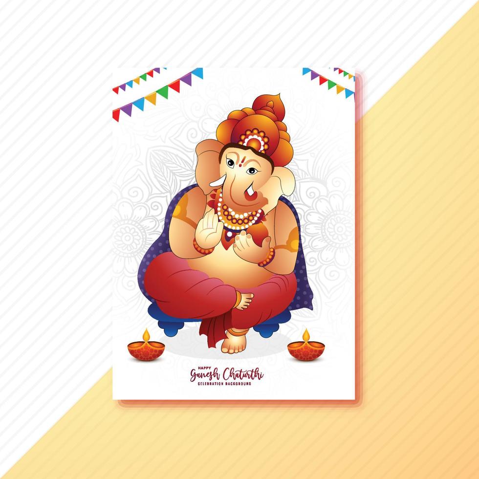 fondo de folleto de celebración de festival de ganesh chaturthi feliz tradicional vector