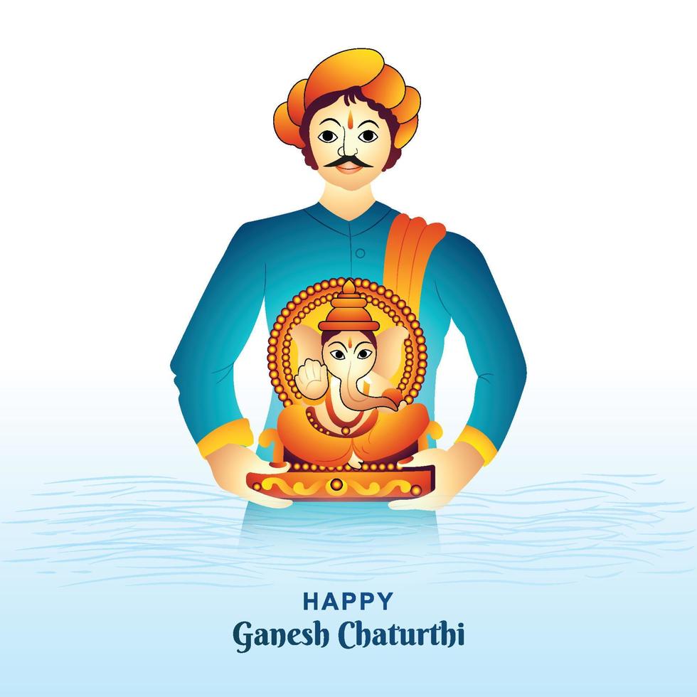 Happy ganesh chaturthi indian festival celebration card background vector
