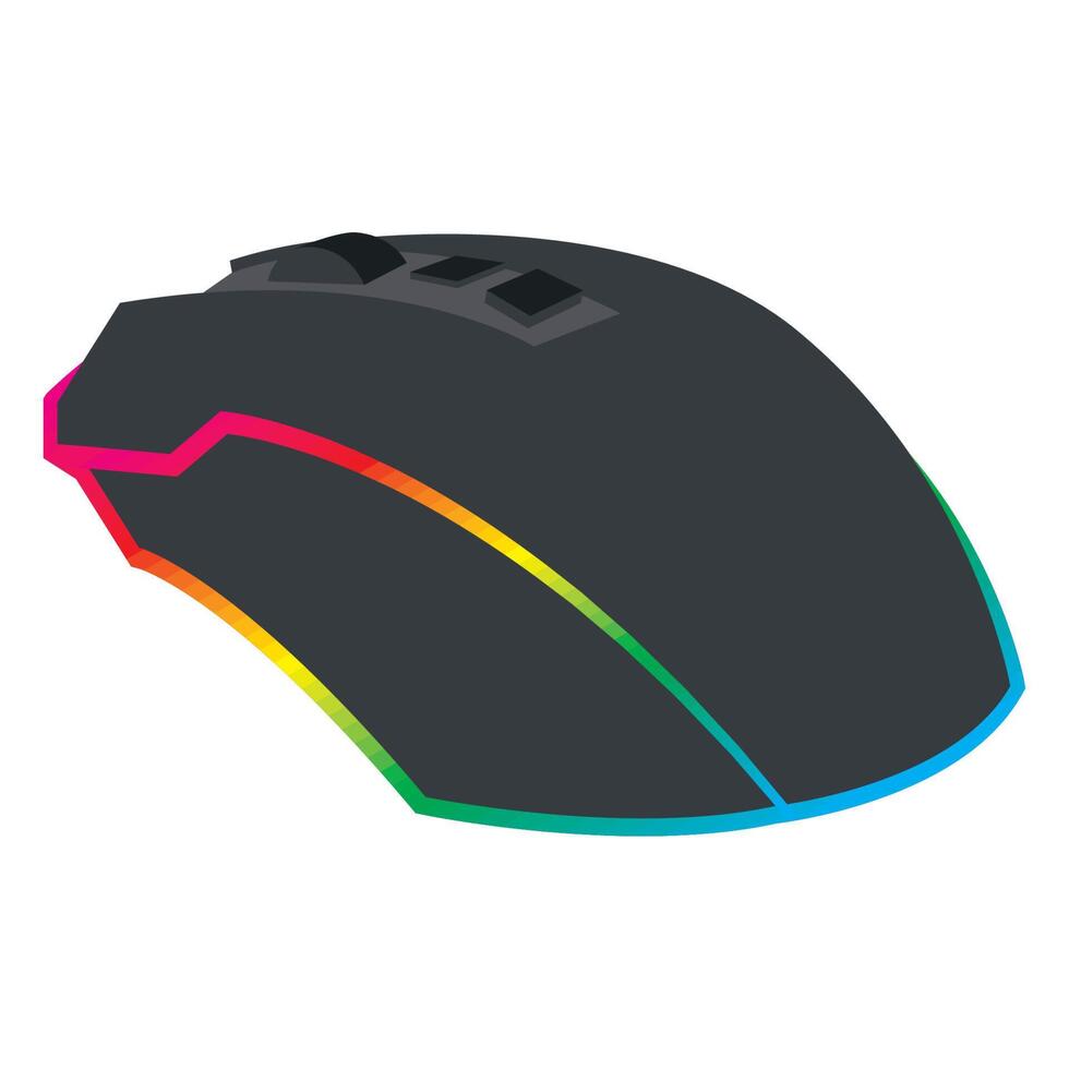 black isometric mouse device vector