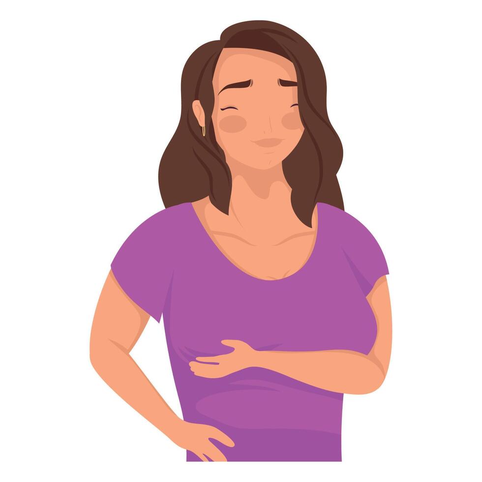 woman checking her breasts vector