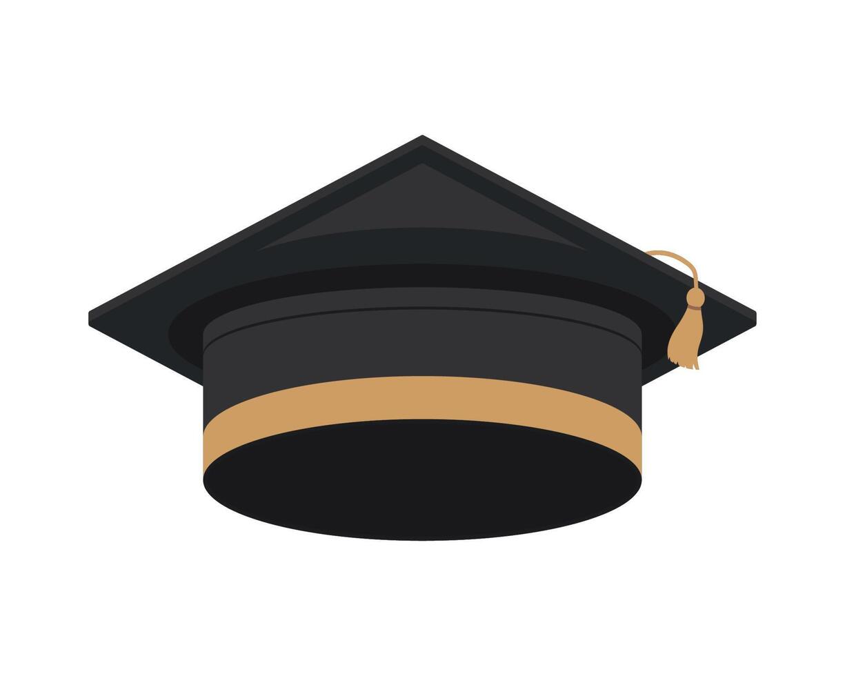 sombrero de graduacion negro vector