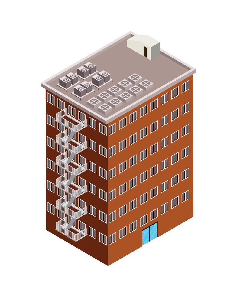 edificio de apartamentos isometrico vector