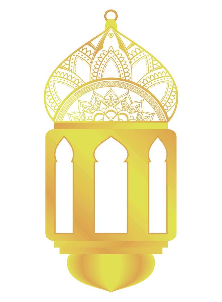 islamic golden lamp vector