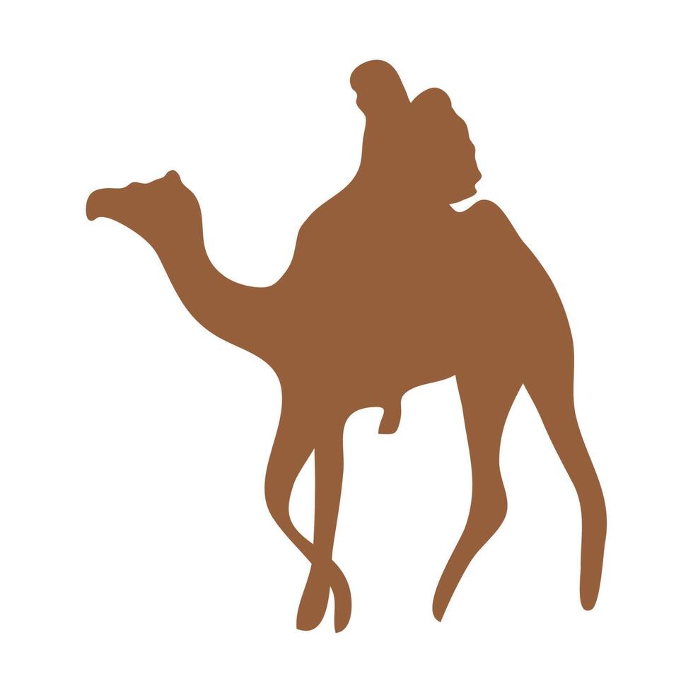 person in camel silhouette vector