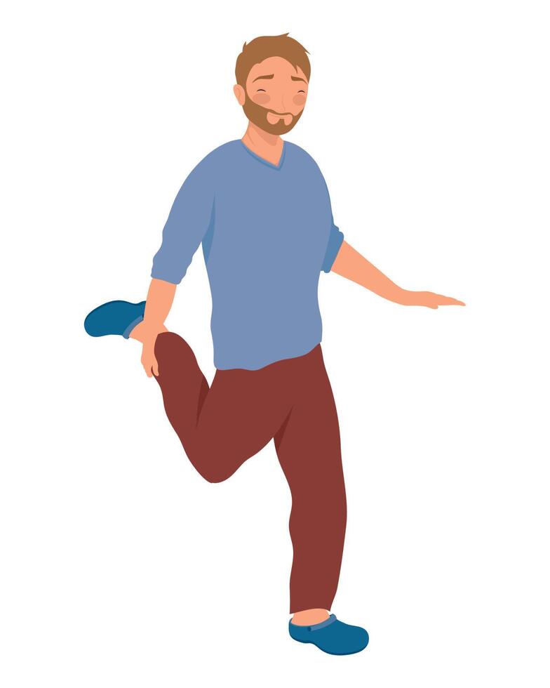 bearded man in active break vector