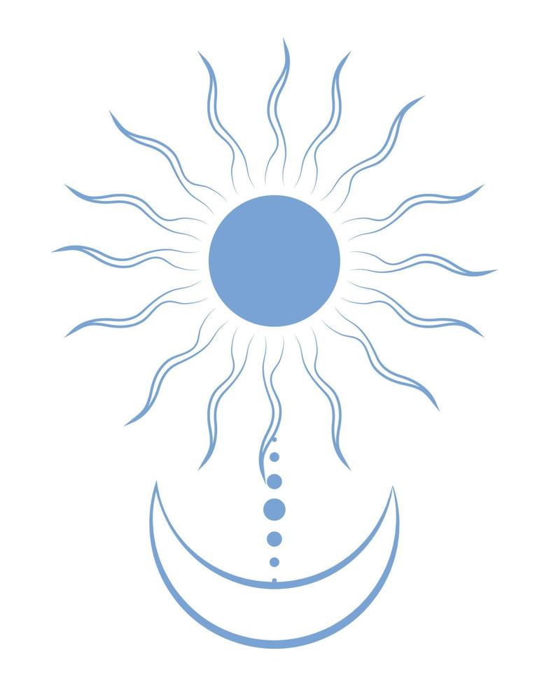 sun and moon esoteric vector