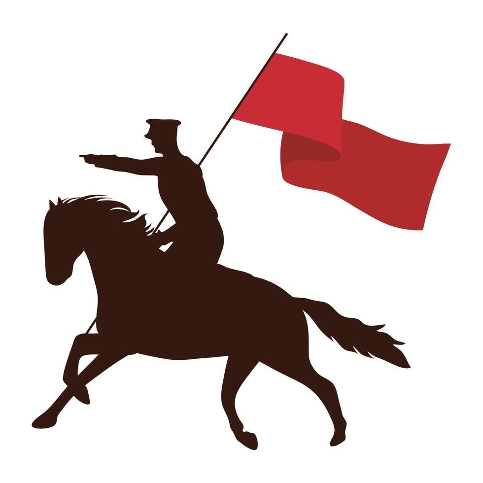 soldier in horse running vector