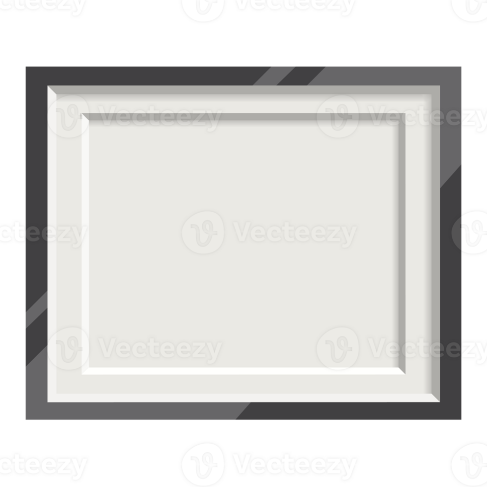 marco de imagen realista blanco sobre fondo de vector de patrón sin costuras de pared de ladrillo pintado de blanco. marco de fotos moderno y texto para sus proyectos de diseño. png