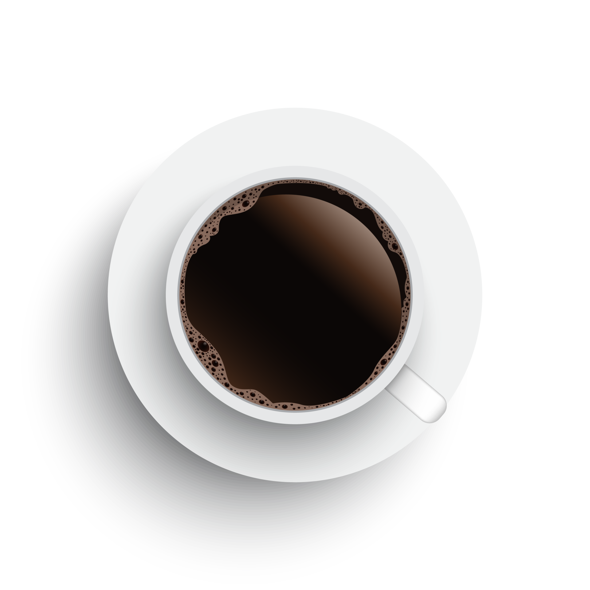 Free Realistic top view black coffee cup and saucer background.  illustration 10852897 PNG with Transparent Background