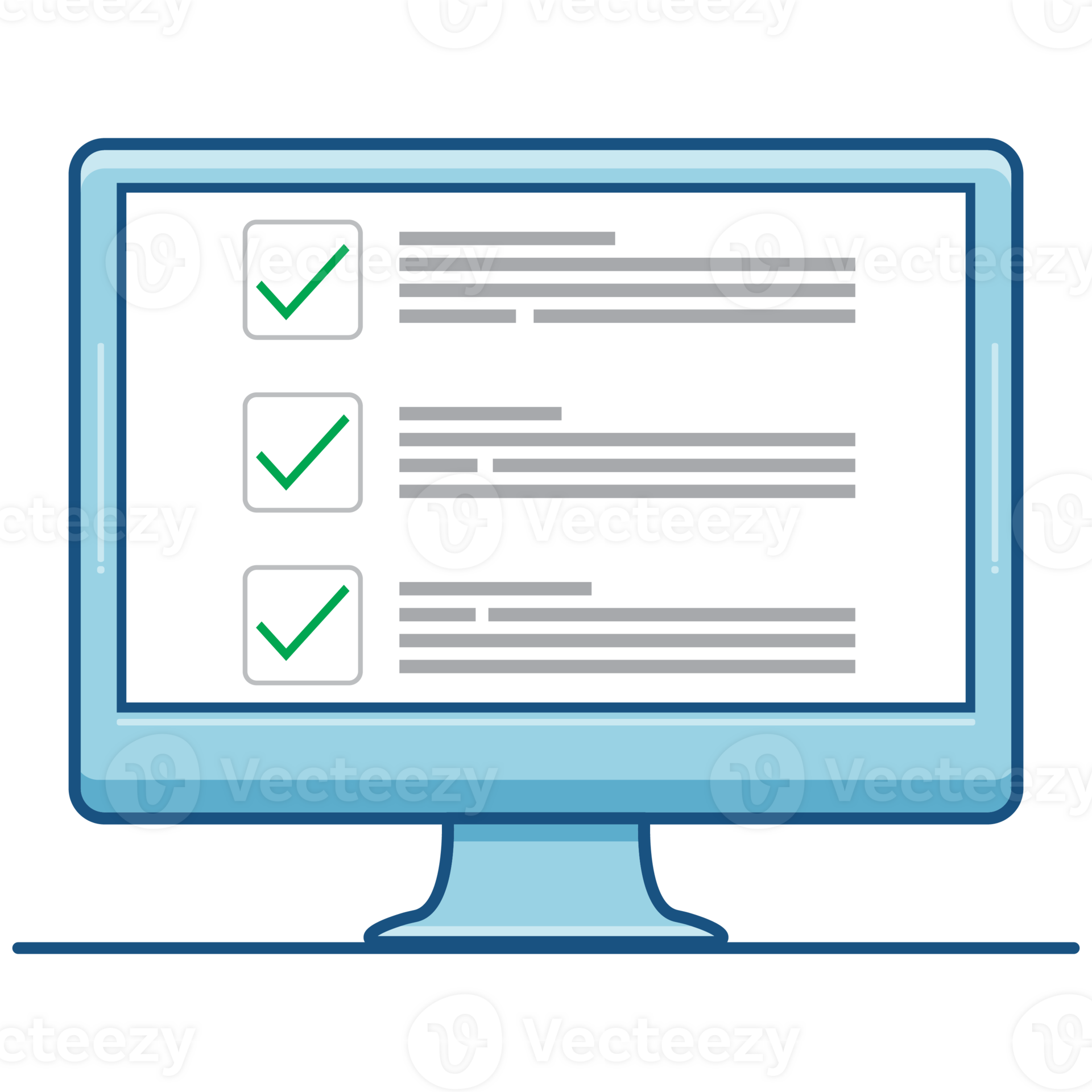 Checkboxes on computer screen. Checkboxes and green checkmarks 10852906 PNG