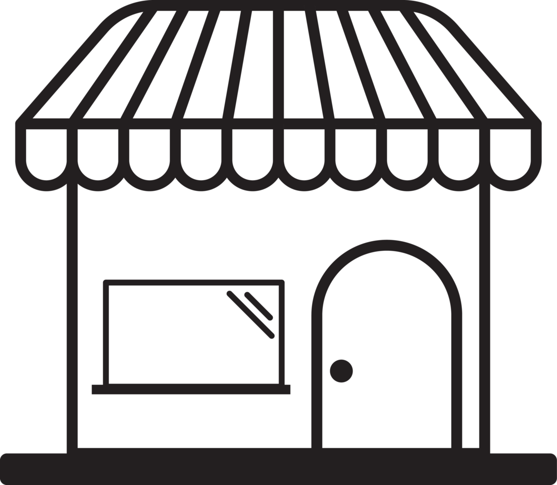 Shop, market line icon, outline sign, linear pictogram. png