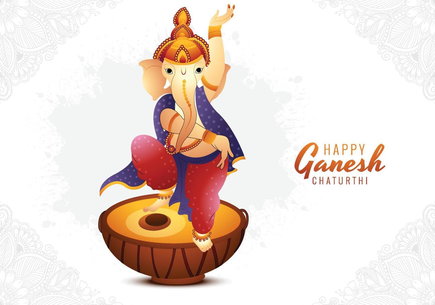 Happy ganesh chaturthi indian religious festival card background vector