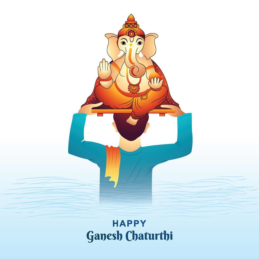 Happy ganesh chaturthi indian festival celebration card background vector