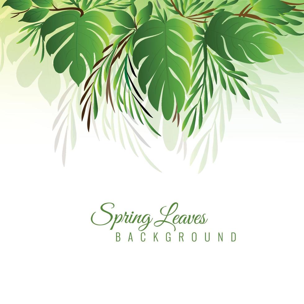 Realistic green leaves illustration background vector