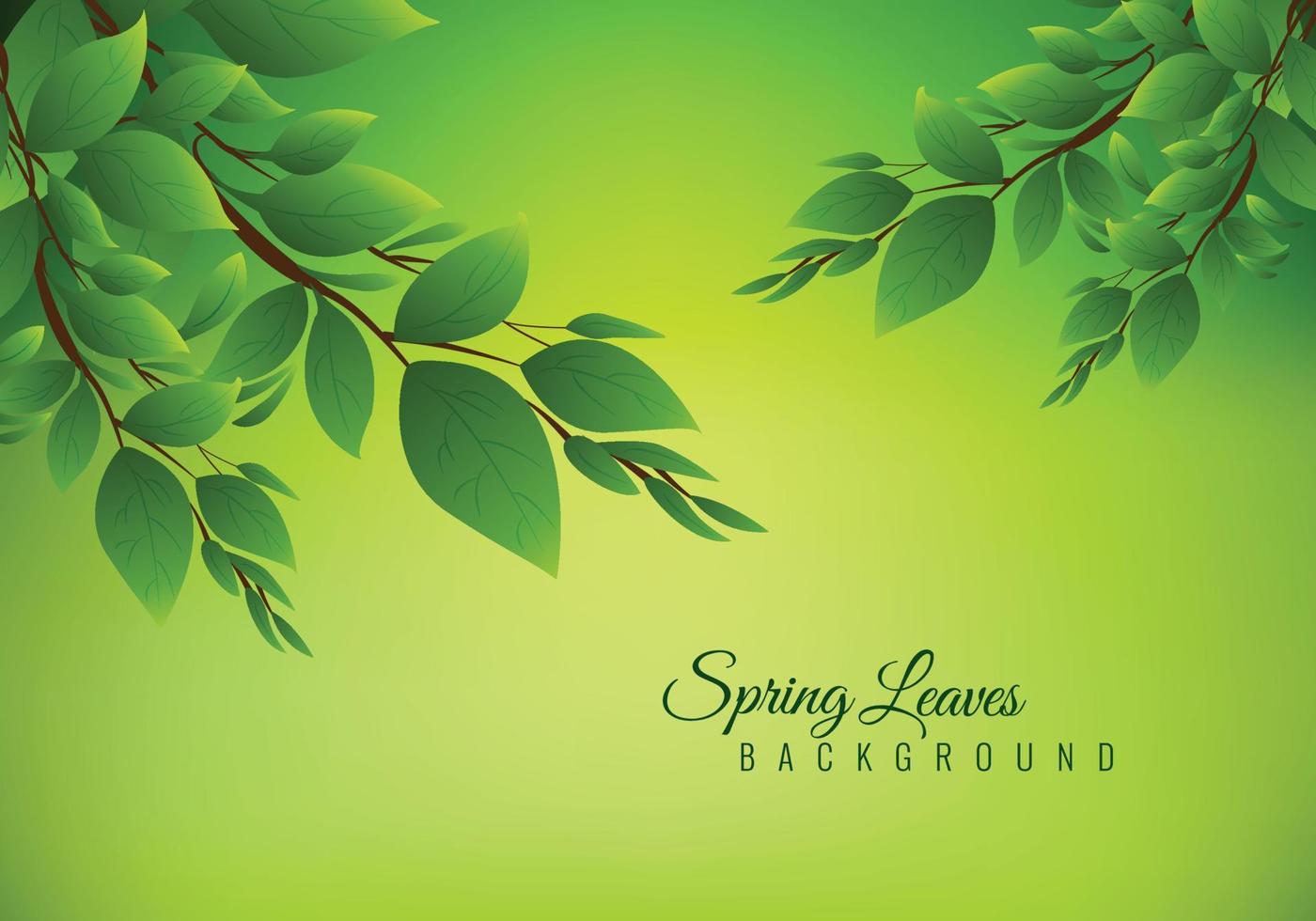 Beautiful Green Leaf Background Vector Illustration Vector Download