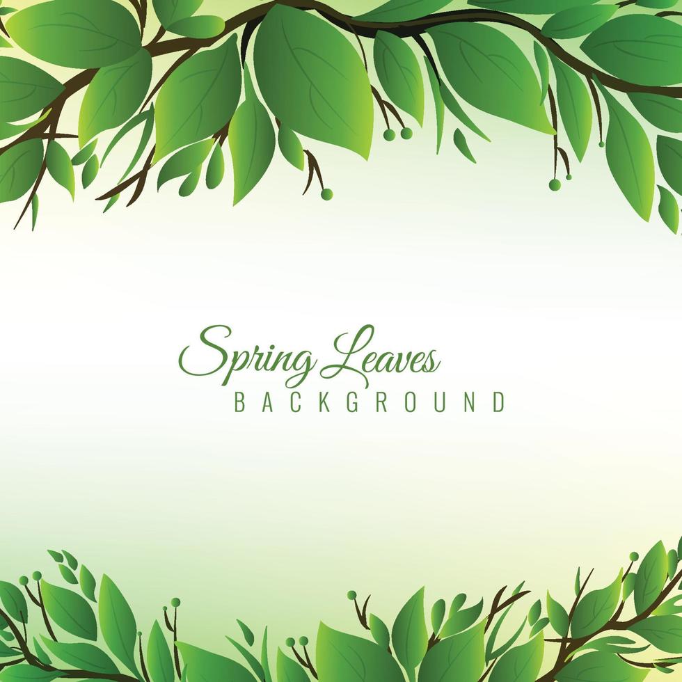 Realistic green leaves illustration background vector