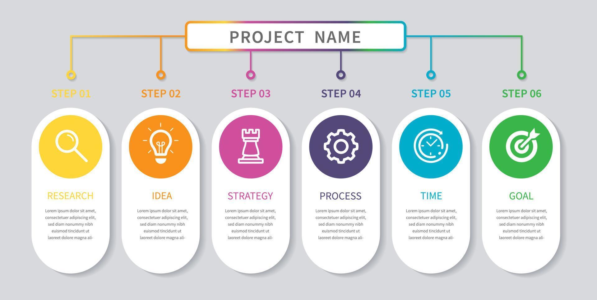 infographic design template with 6 options vector