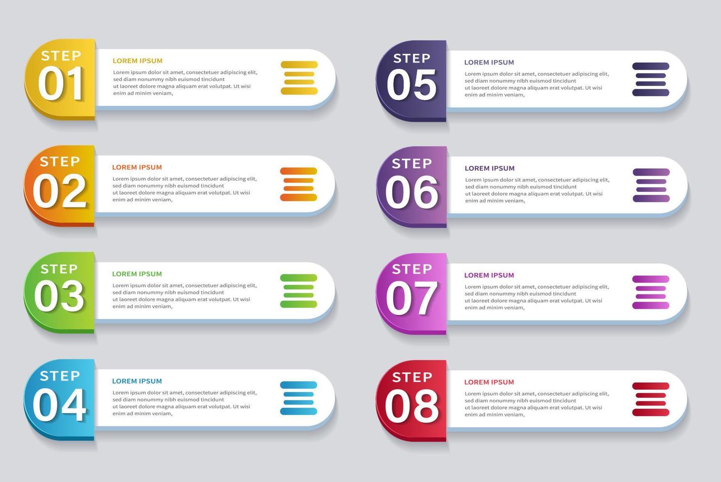 diseño infográfico con 8 opciones vector