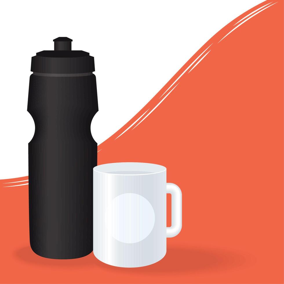 mug and bottle vector
