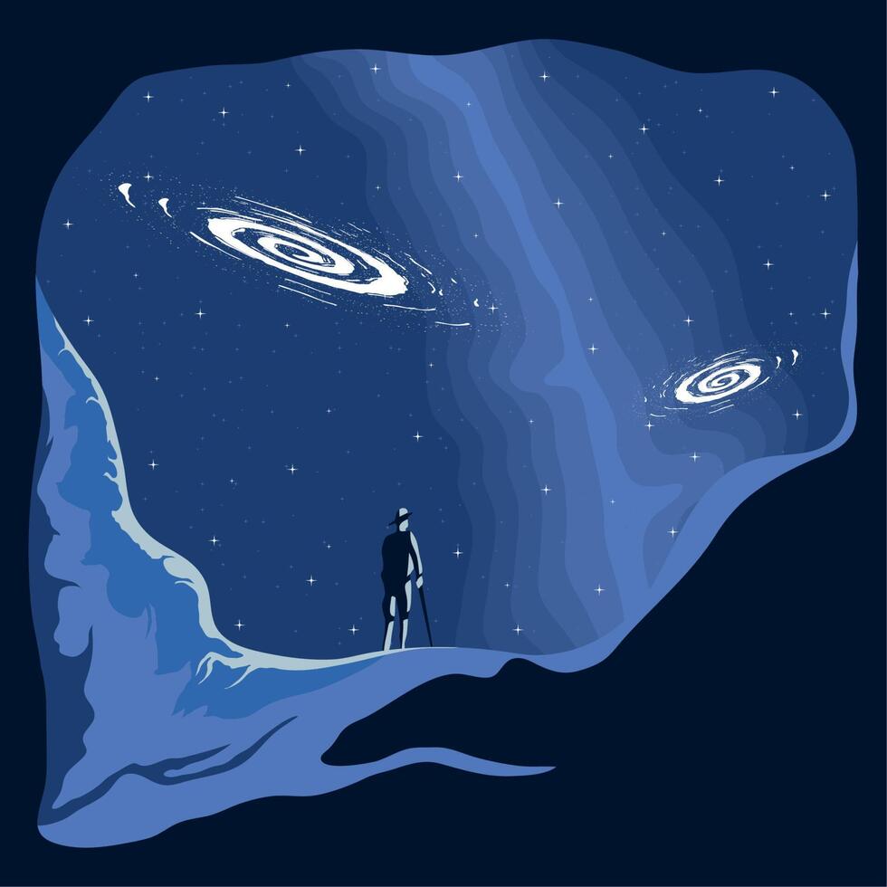 man in milky way vector
