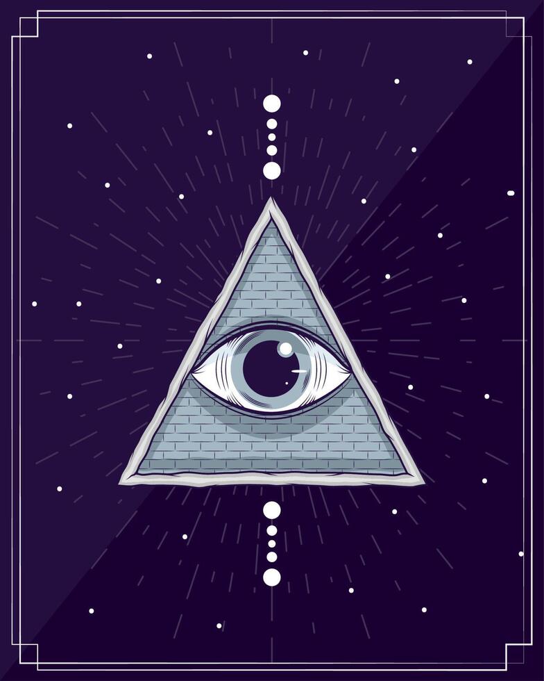 esoteric eye in triangle vector