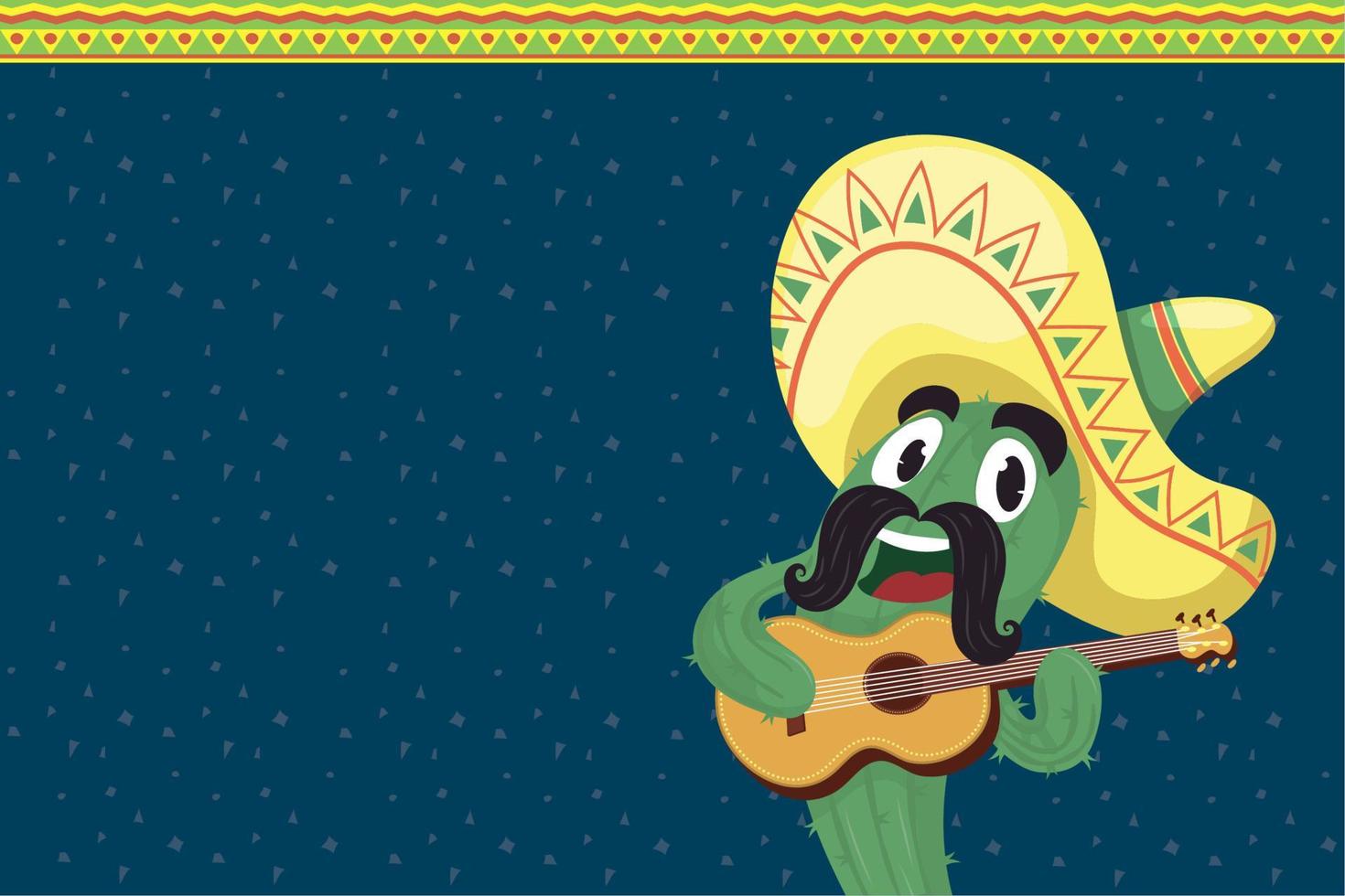 chili mariachi playing guitar vector