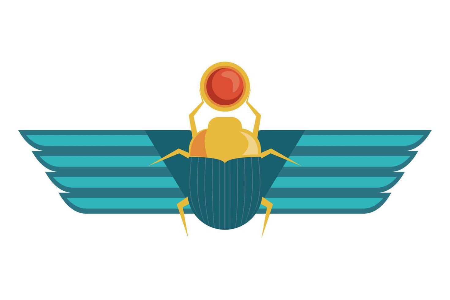 egyptian emblem with beetle vector