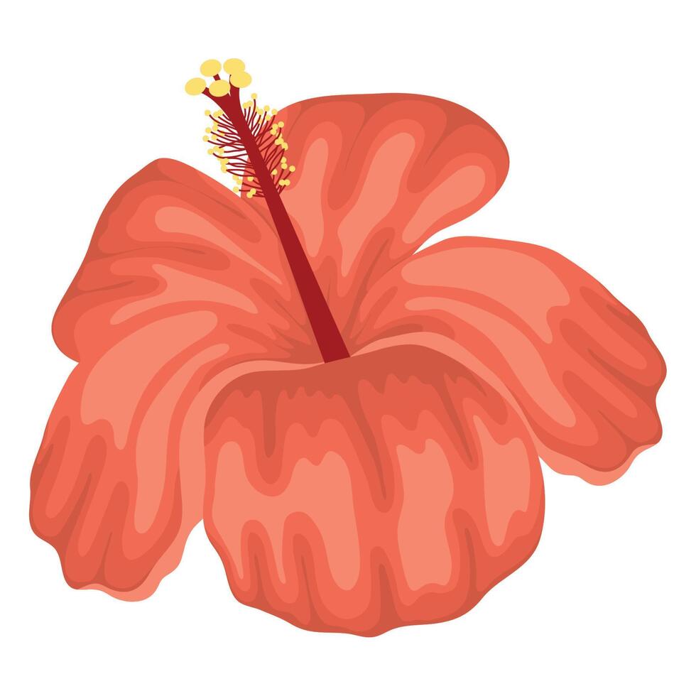 decoración de flores rojas tropicales vector